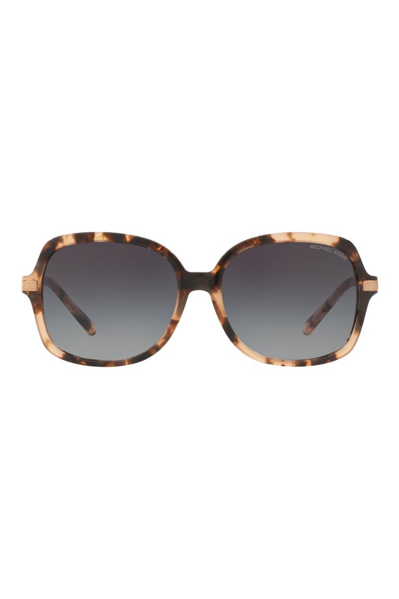 57mm Gradient Square Sunglasses, Main, color, PINK TORTOISE/ BLACK GRADIENT