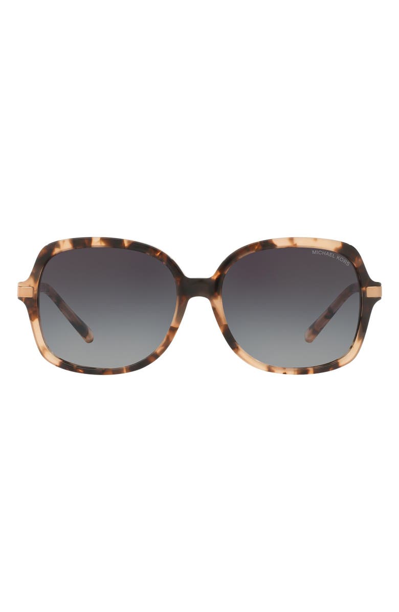 Michael Kors 57mm Gradient Square Sunglasses, Main, color, Pink Tortoise/ Black Gradient