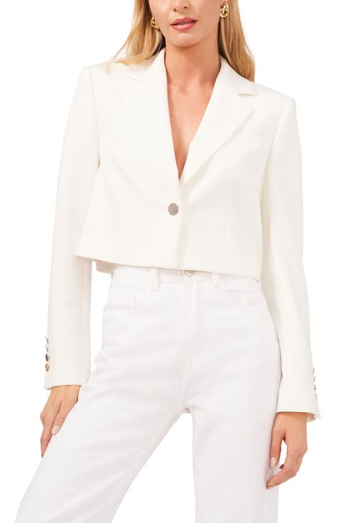 Washed Twill Crop Blazer