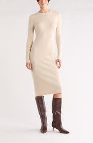 NORDSTROM RACK Long Sleeve Rib Sweater Dress