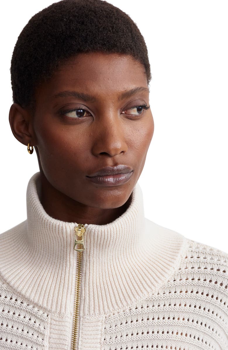 Tara Pointelle Half Zip Sweater