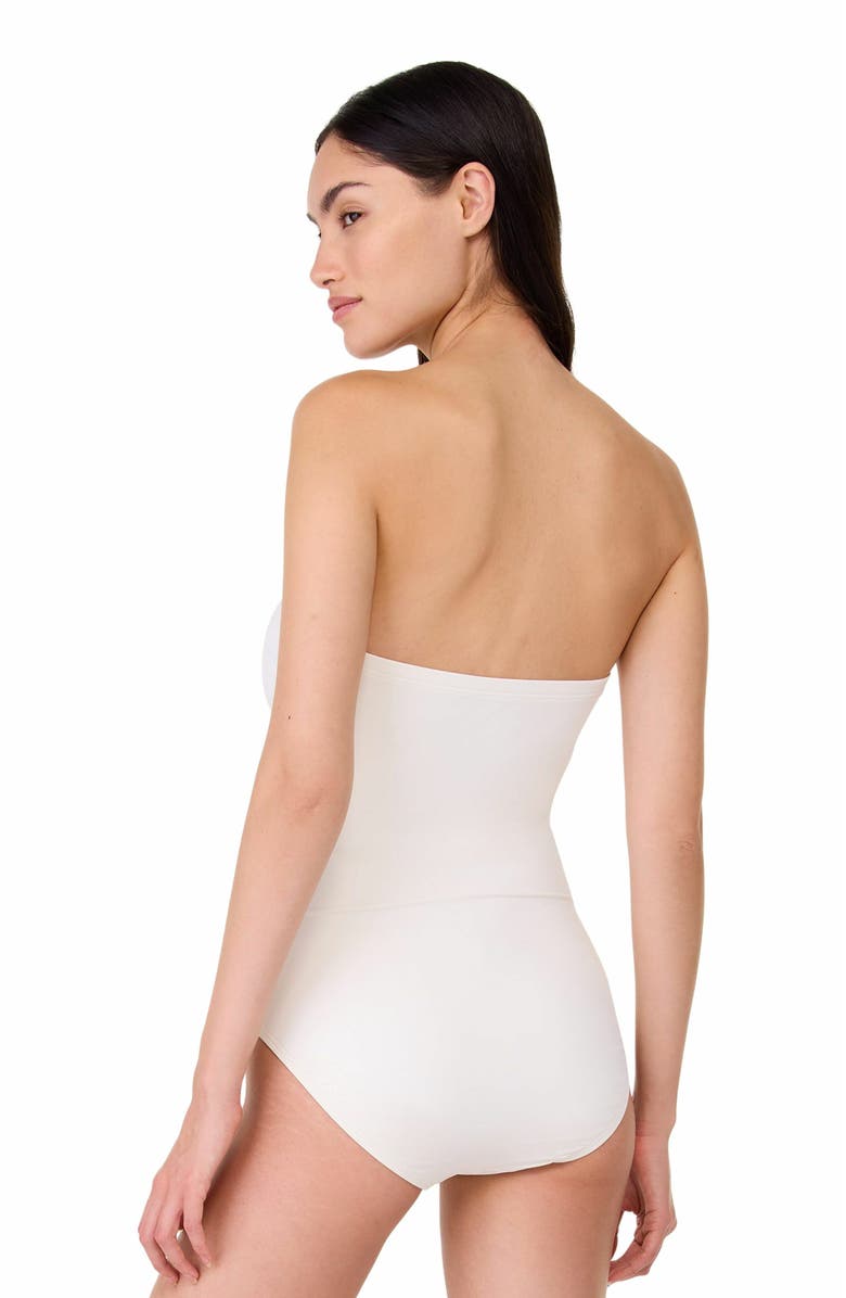 Kate Spade New York Bandeau One Piece Swimsuit, Alternate, color, Cream