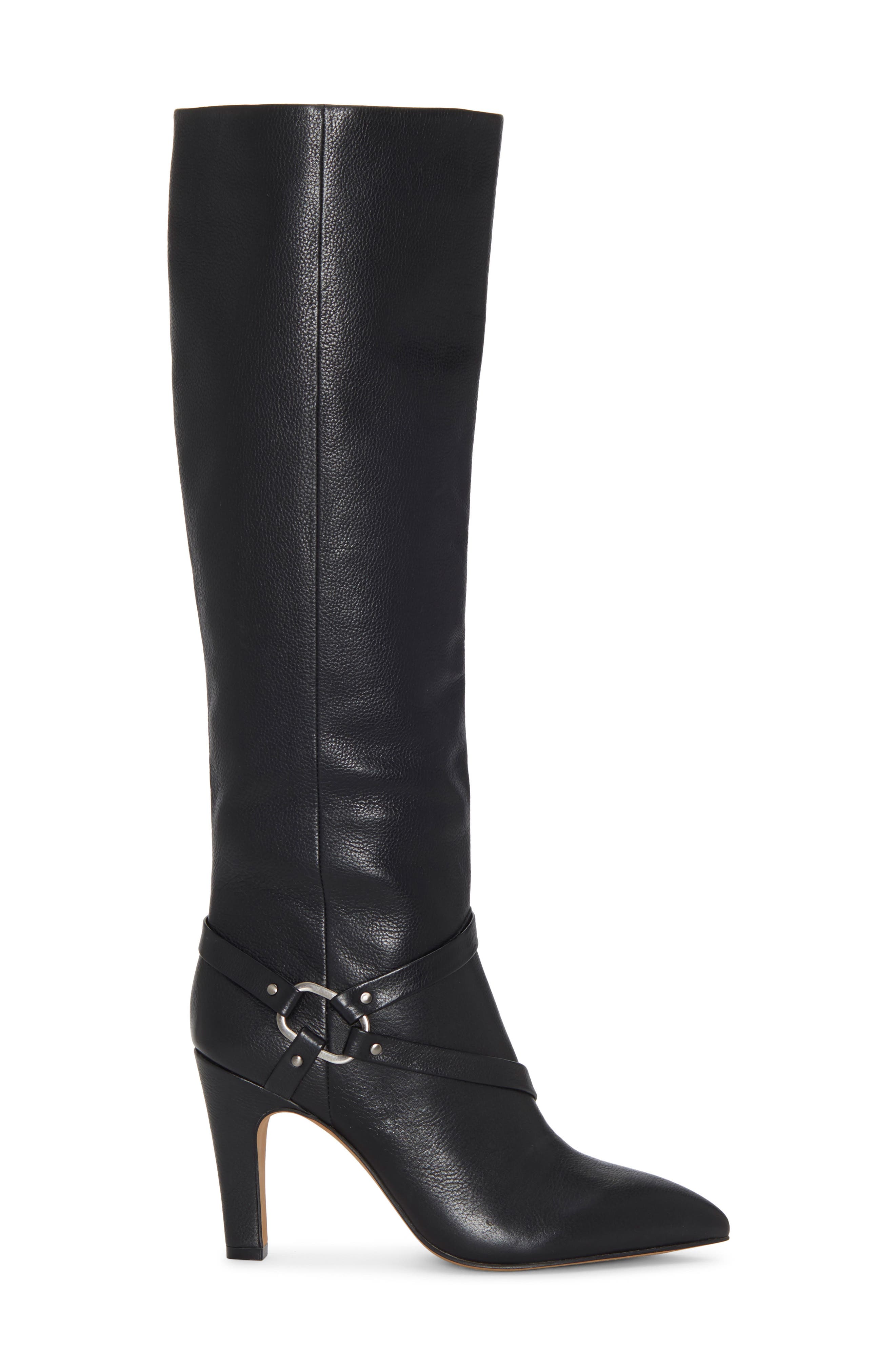 Charmina Knee High Boot, Alternate, color, BLACK LEATHER