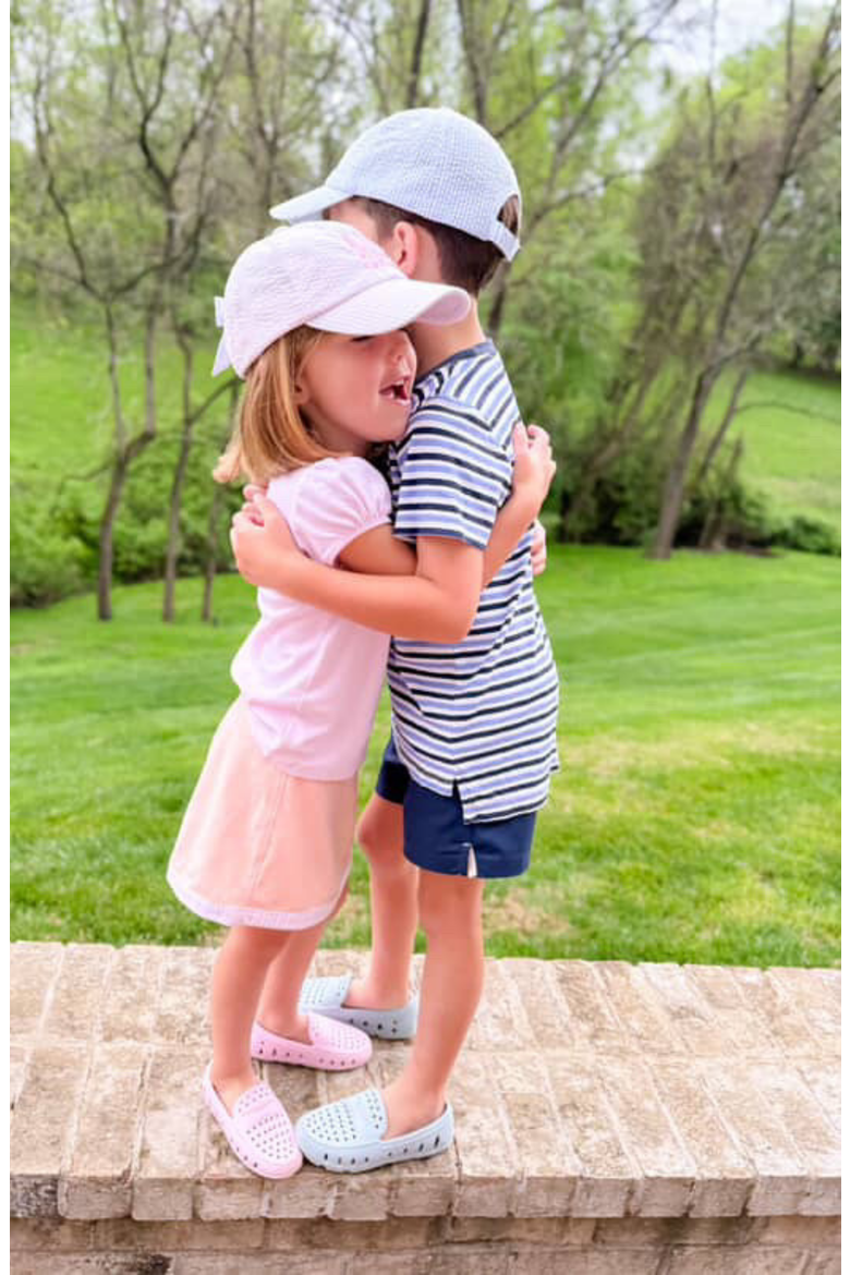 Lil Sis Seersucker Bow Baseball Hat, Alternate, color, Pink
