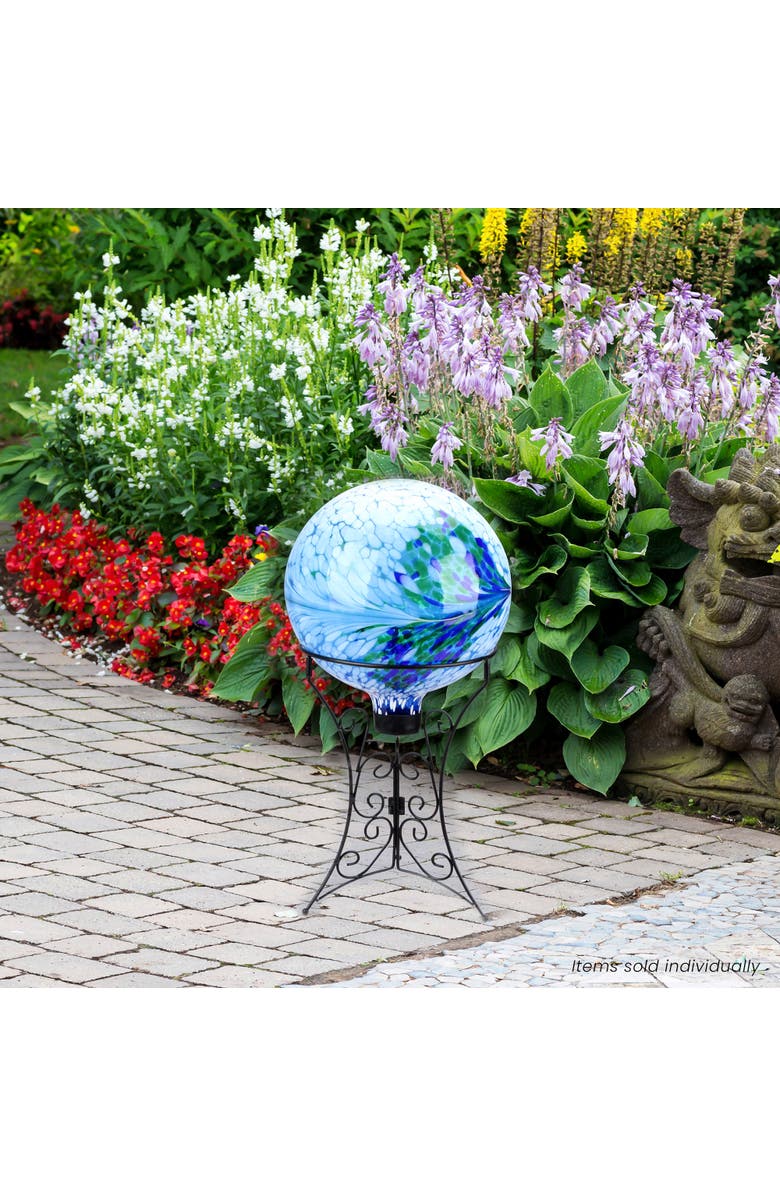 Northlight 11.25" Black Ornate Standing Outdoor Garden Gazing Ball Stand, Alternate, color, Black