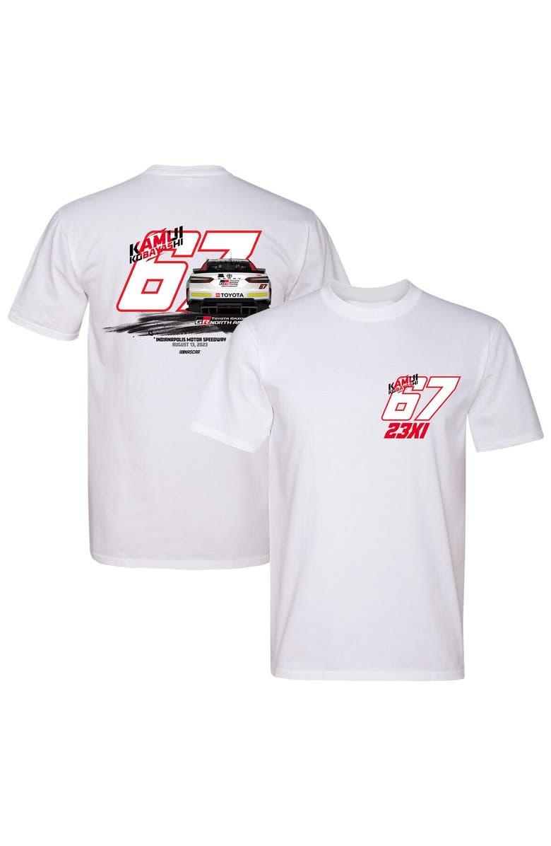 23XI Racing Men's 23XI Racing White Kamui Kobayashi Toyota Gazoo Racing Tri-Blend T-Shirt, Main, color, White