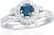 SOUZANA by Suzy Levian 14K White Gold 0.47ct Blue Diamond & 0.43cttw Diamond Ring