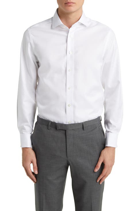 Non-Iron Twill Cutaway Slim Fit Shirt Double Cuff