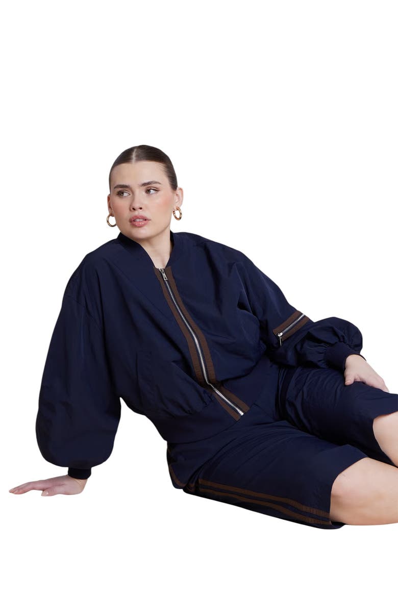 Nylon Track Jacket, Alternate, color, NIGHT SKY