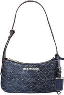 True Religion Studded Horseshoe Denim Shoulder Bag
