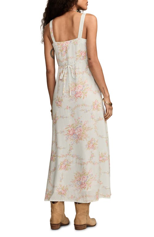 Lucky Brand Floral Button-up Midi Dress In Neutral