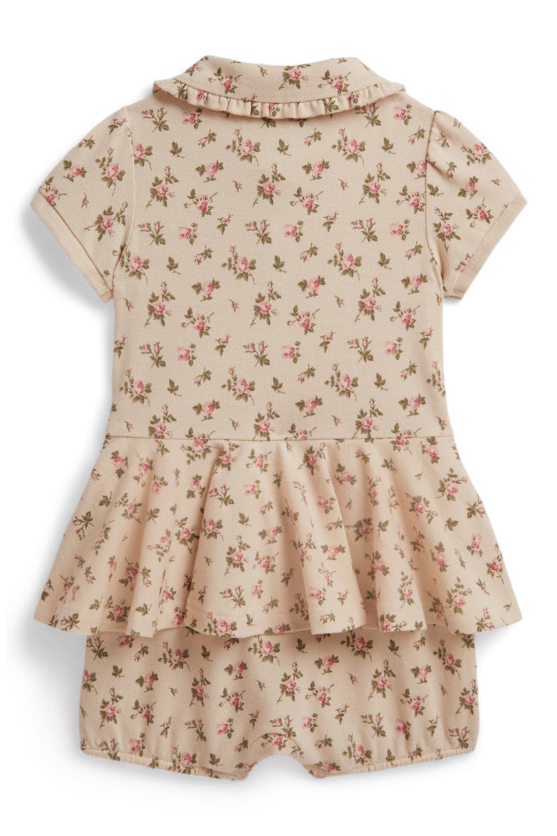 Kids' Floral Mesh Stretch Cotton Polo Shortall, Alternate, color, BEATTY FLORAL