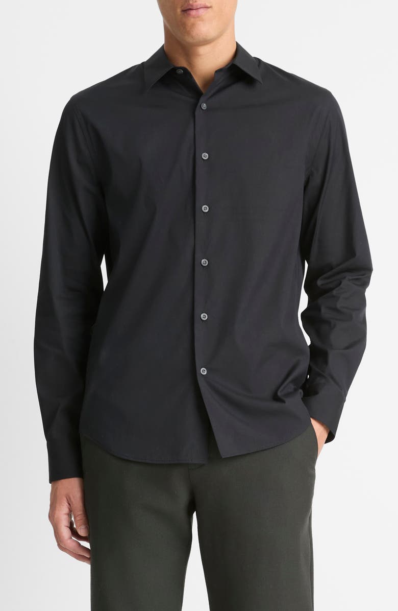 Vince Stretch Cotton Blend Button-Up Shirt, Main, color, 