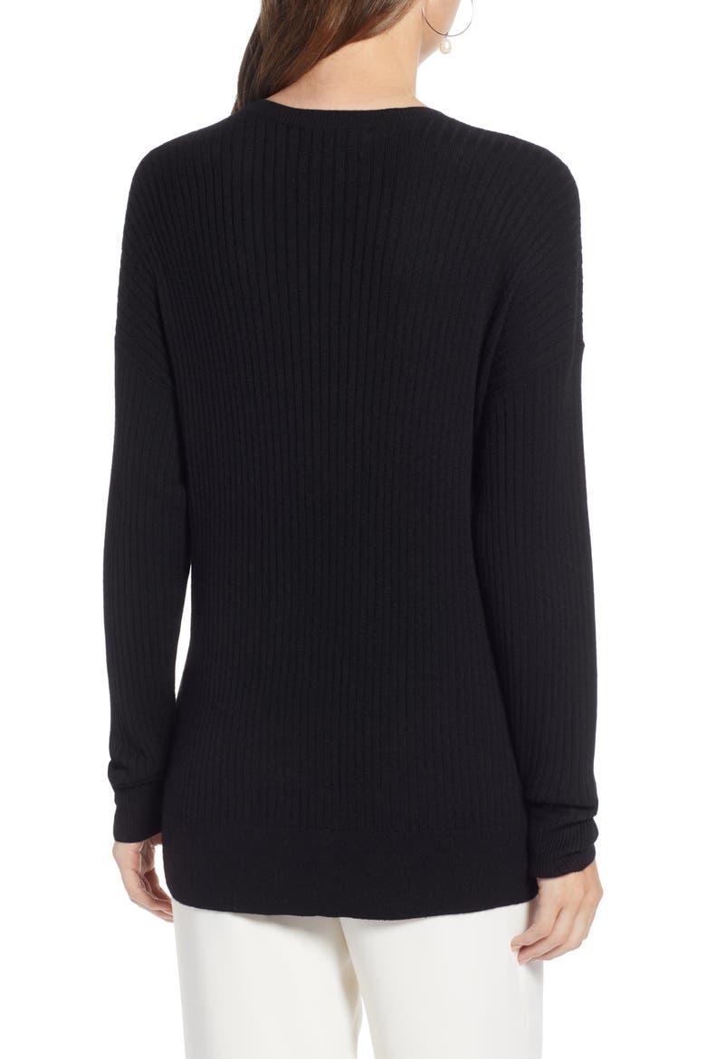 Knot Detail Pullover (Nordstrom Exclusive), Alternate, color, BLACK