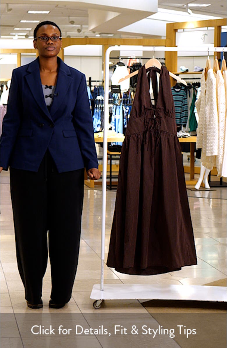 Lilijana Tie Front Halter Organic Cotton Midi Dress, sales video thumbnail