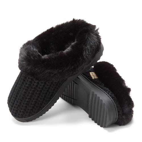 Dearfoams Hannah Festive Knit Clog Slipper In Black
