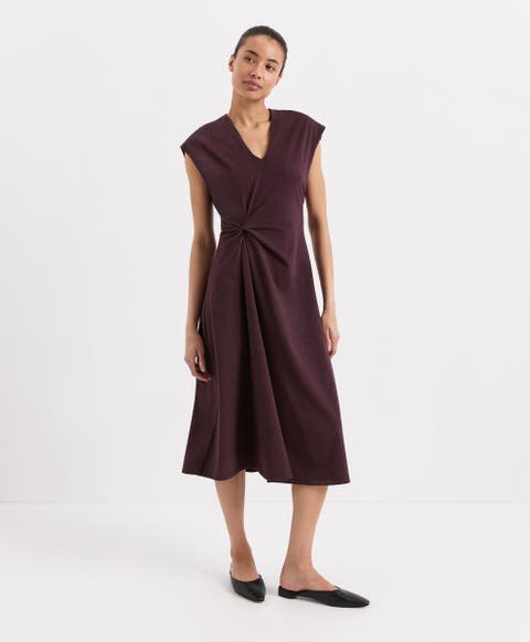 Cotton Jersey V-Neck Twist Dress Made with Organic Cotton