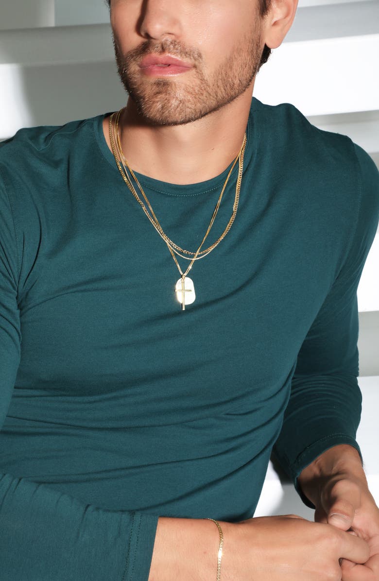 Bony Levy Men's 14K Gold Cross Pendant Necklace, Alternate, color, 