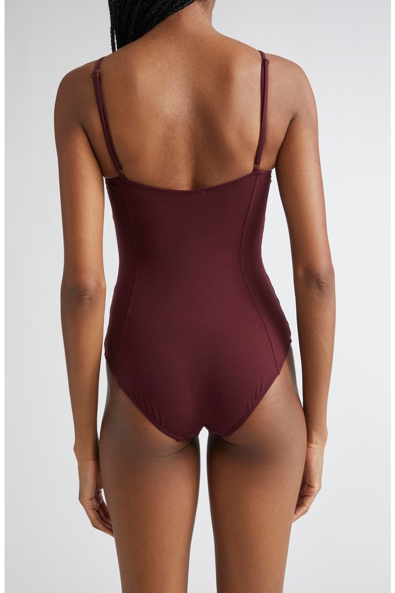 Dalila Ruched One-Piece Swimsuit, Alternate, color, CASSIS