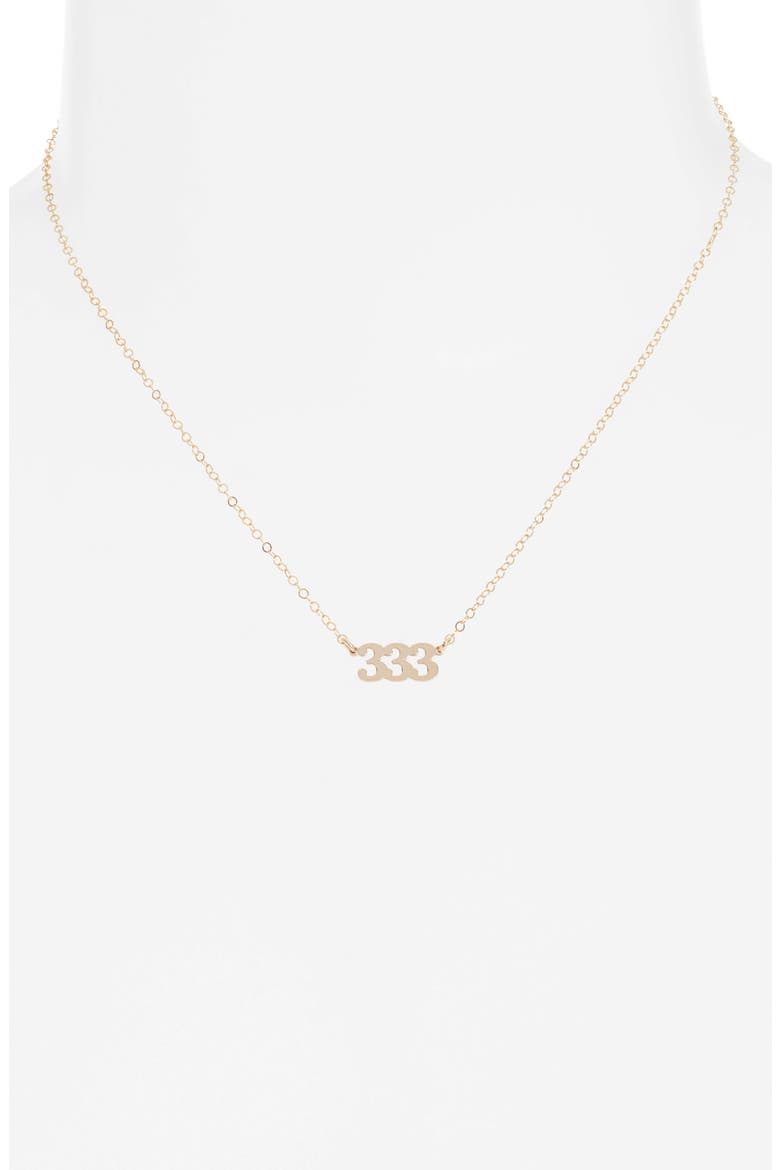 Angel Number Pendant Necklace, Alternate, color, GOLD / 333