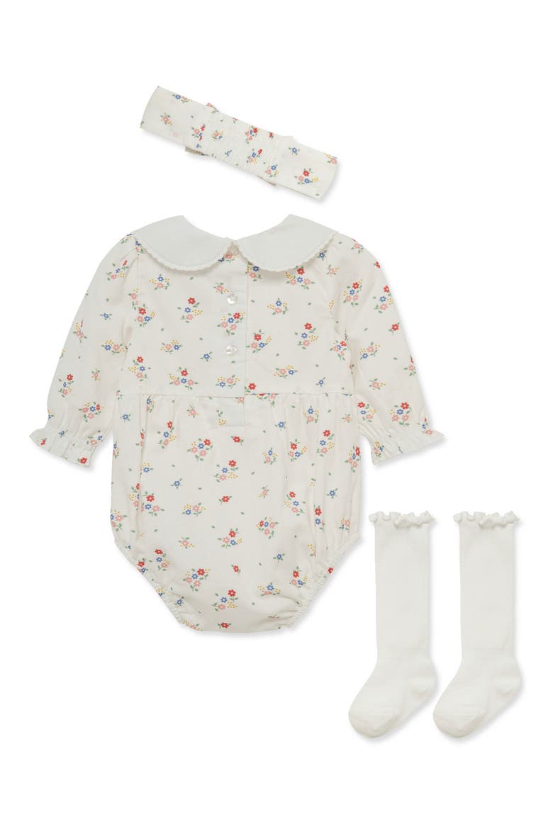 Floral Bubble Bodysuit, Socks & Headband Set, Alternate, color, FLORAL