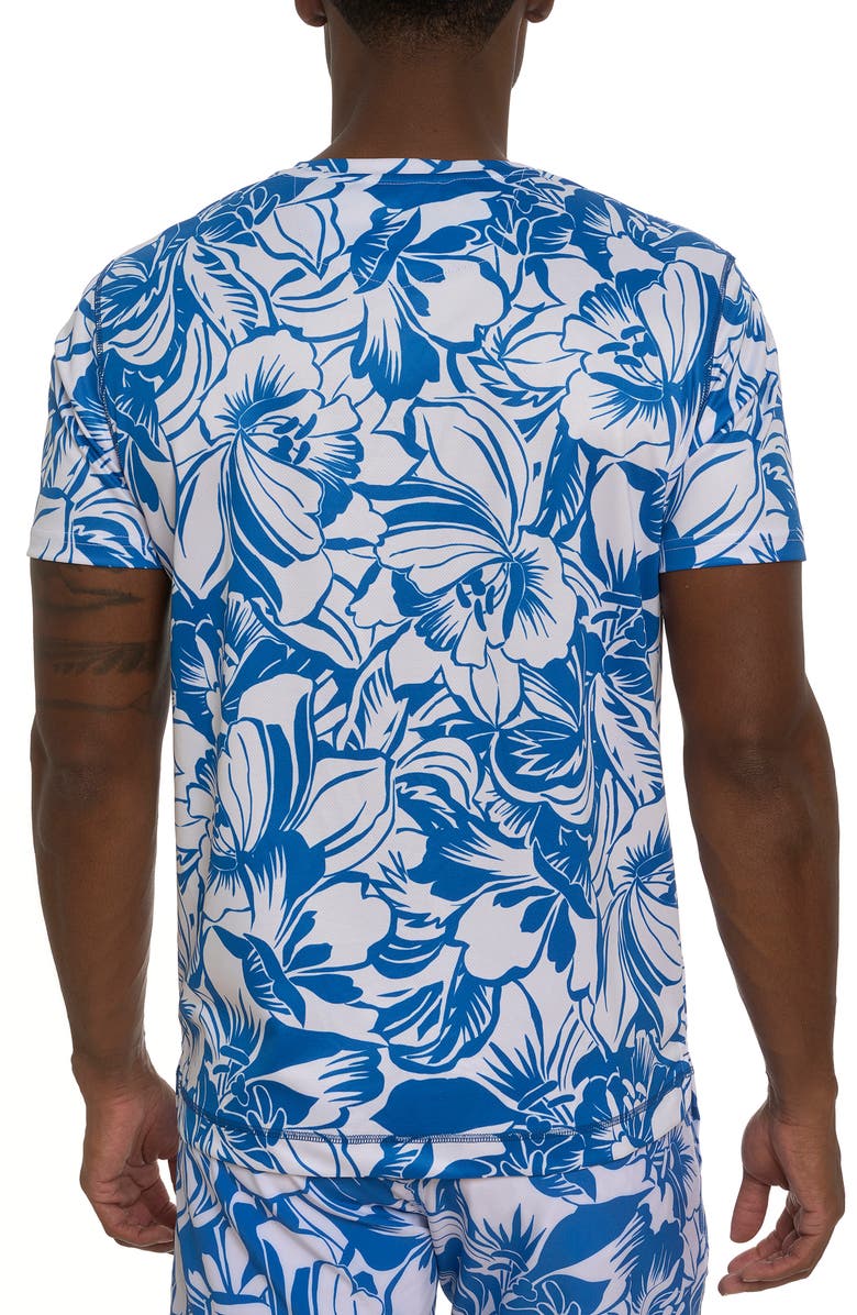 Robert Graham Beach Hibiscus Print Performance T-Shirt, Alternate, color, 
