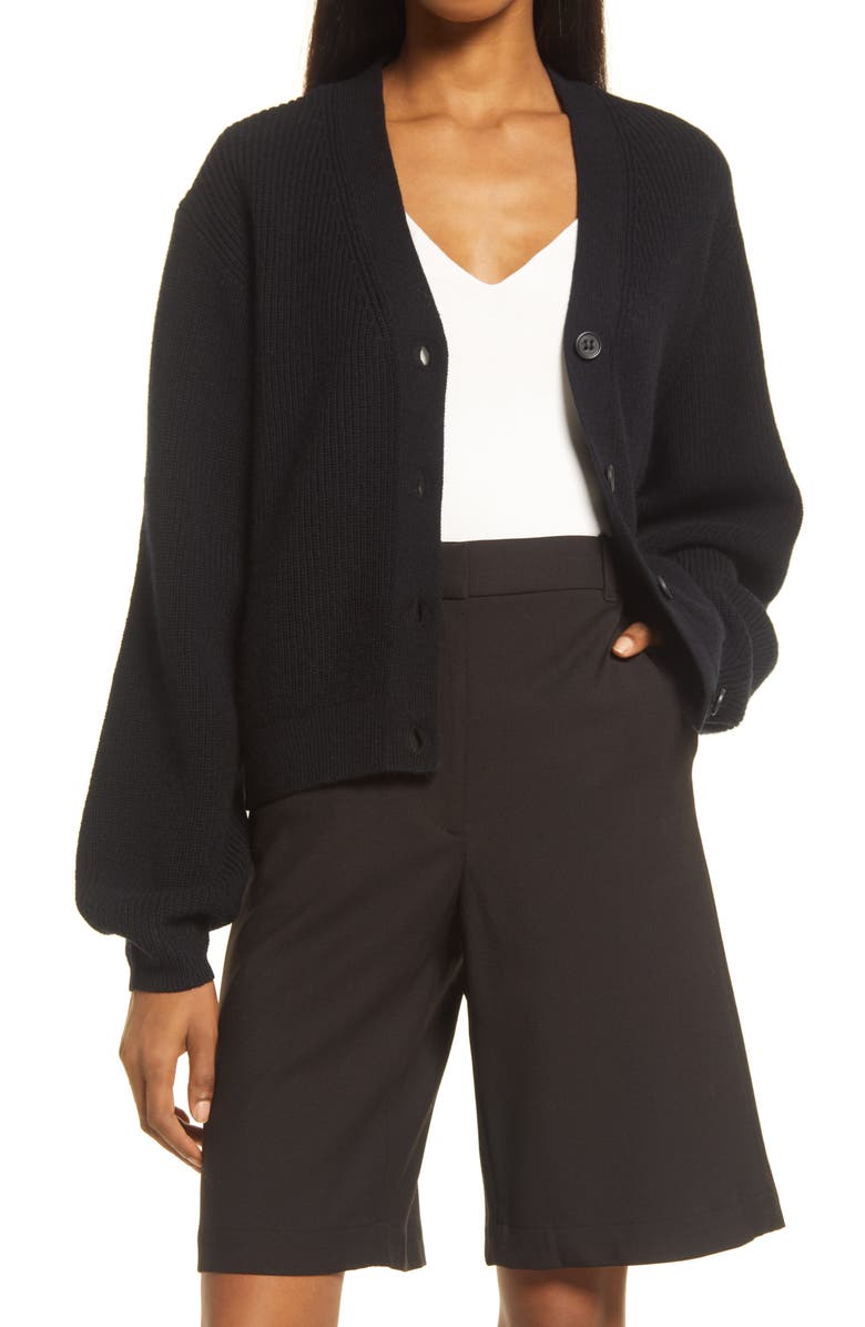 & Other Stories Boxy Lambswool Cardigan, Main, color, 