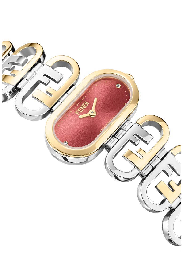 O'Lock Diamond Two-Tone Bracelet Watch, 28.3mm x 14.8mm, Alternate, color, TWO TONE