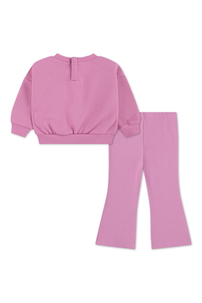 Crewneck Sweatshirt & Flared Leggings Set, Alternate, color, MAGIC FLAMINGO