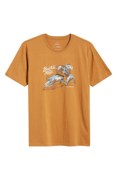 Brixton Wellston Cotton Graphic T-shirt In Brown