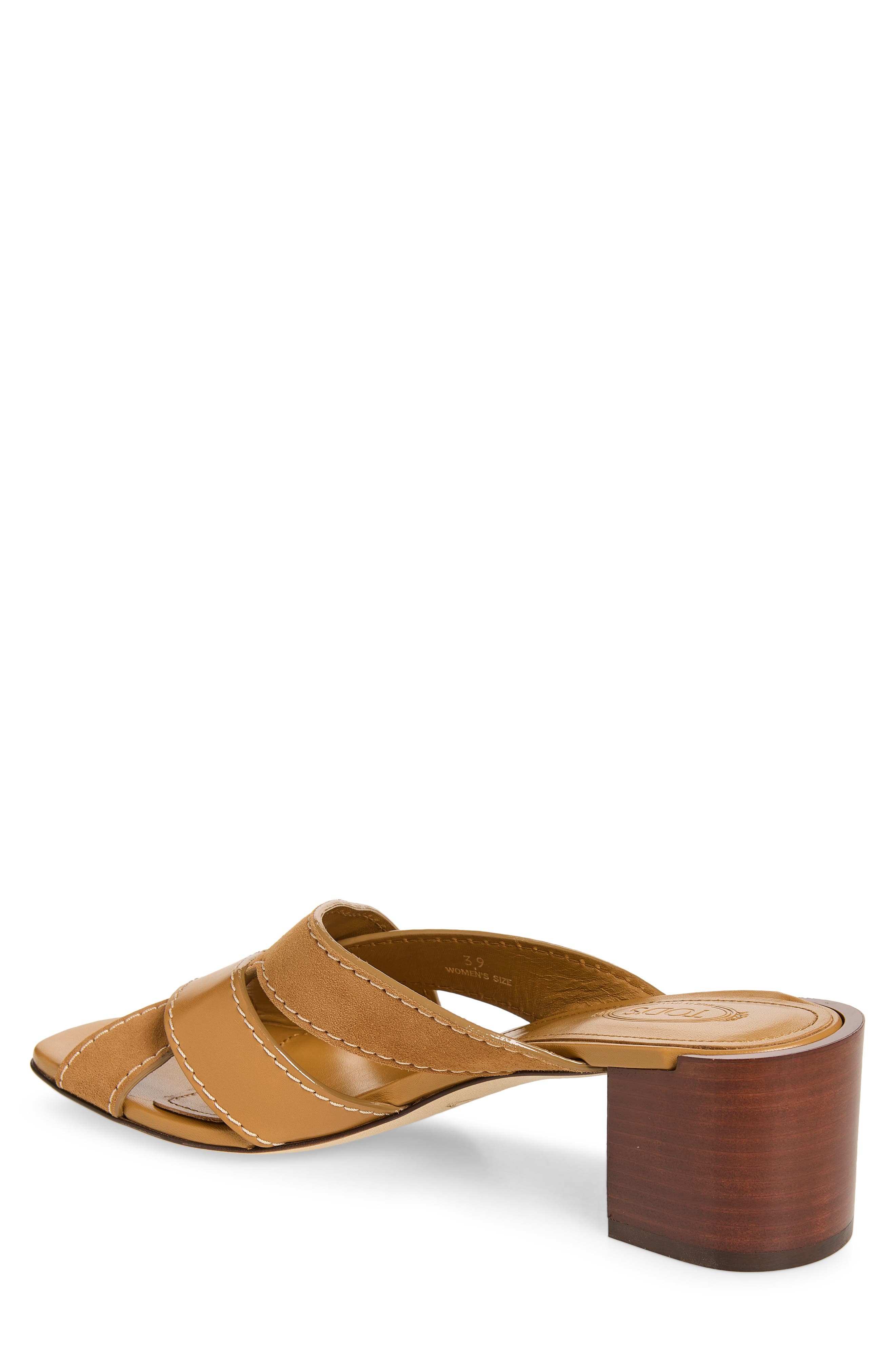 Tod's Block Heel Slide Sandal, Alternate, color, Biscotto Chiaro