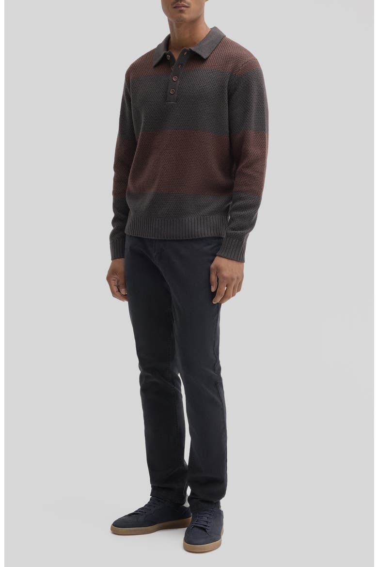 Sylvestro Long Sleeve Polo Sweater, Alternate, color, ESPRESSO