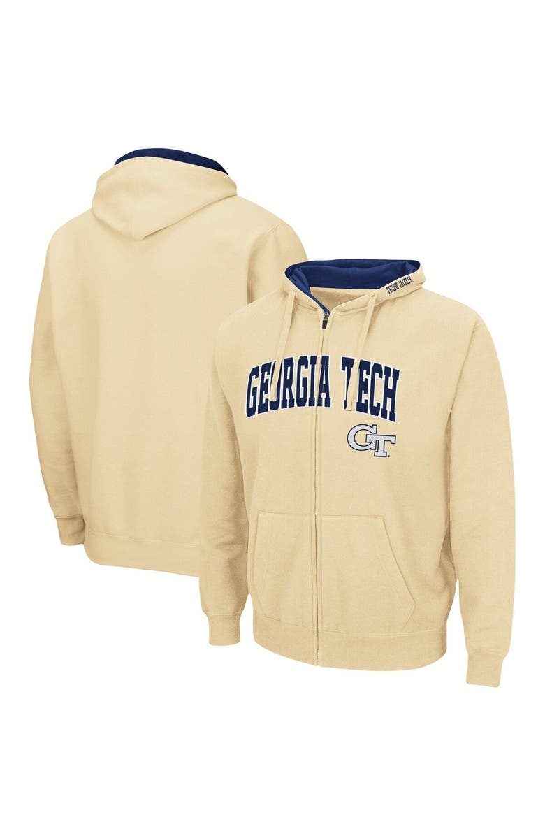 COLOSSEUM Men's Colosseum Gold Georgia Tech Yellow Jackets Arch & Logo 3.0 Full-Zip Hoodie, Main, color, Gold