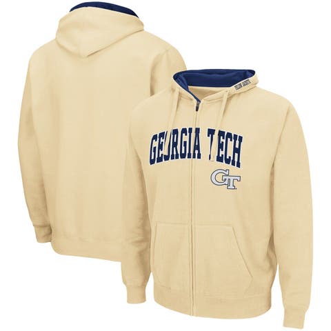 Men's Colosseum Gold Georgia Tech Yellow Jackets Arch & Logo 3.0 Full-Zip Hoodie