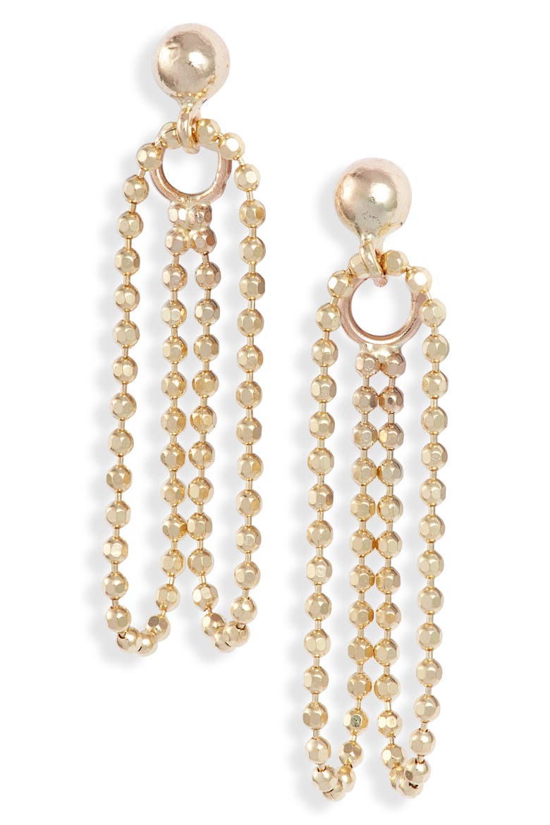 Beaded Wraparound Double Drop Earrings, Main, color, 14KYG