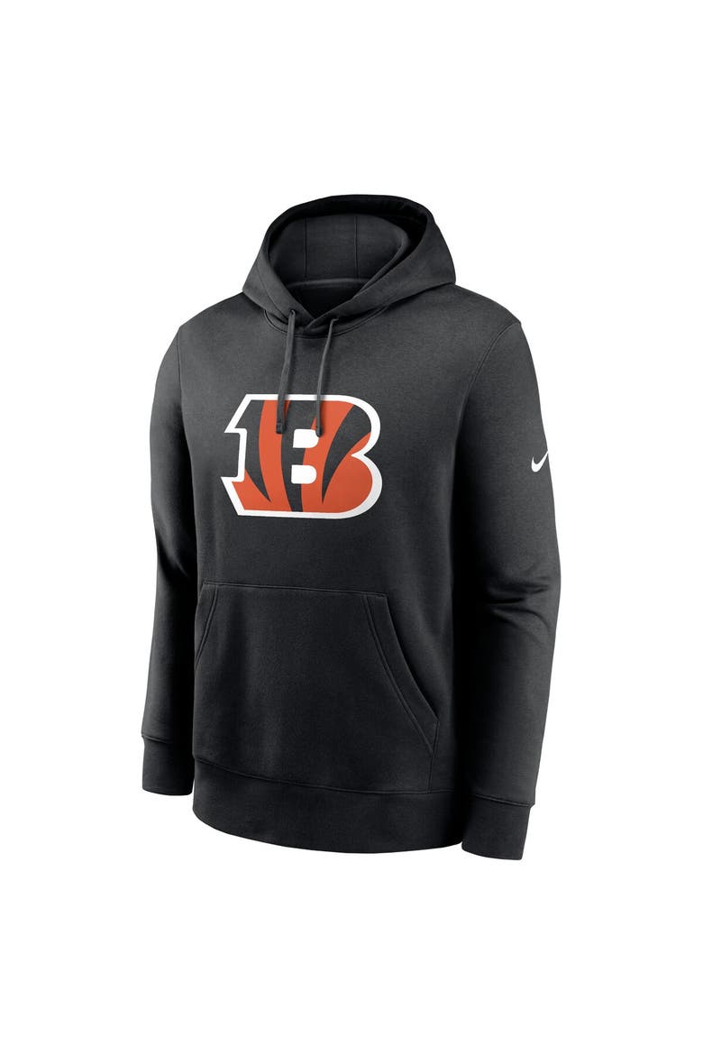 Men's Nike Black Cincinnati Bengals Club Logo Pullover Hoodie, Alternate, color, Black