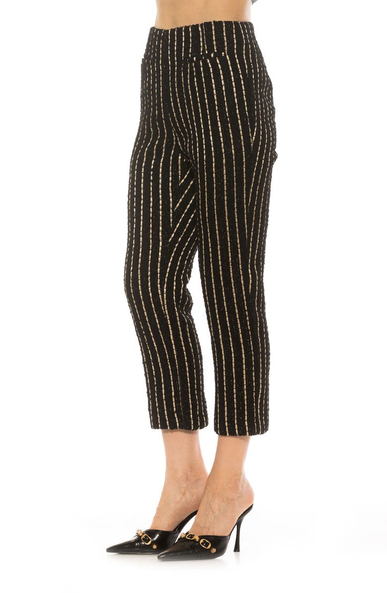 Alexia Admor Clio Stripe Crop Tapered Leg Pants, Alternate, color, Black Pinstripe