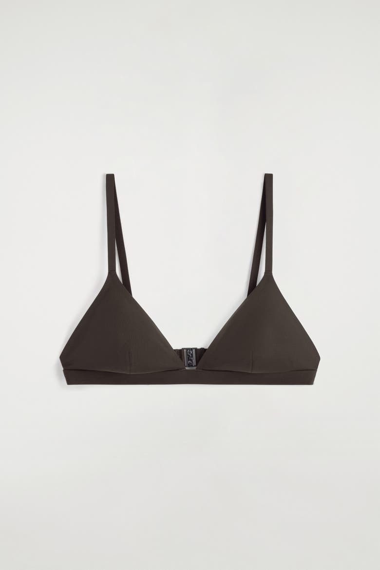 Triangle Bikini Top, Alternate, color, DARK BROWN