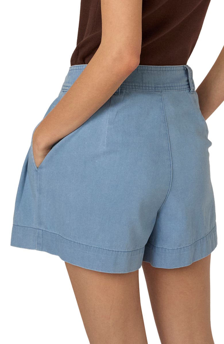 Nobody's Child Albie Pleated Denim Shorts, Alternate, color, Blue