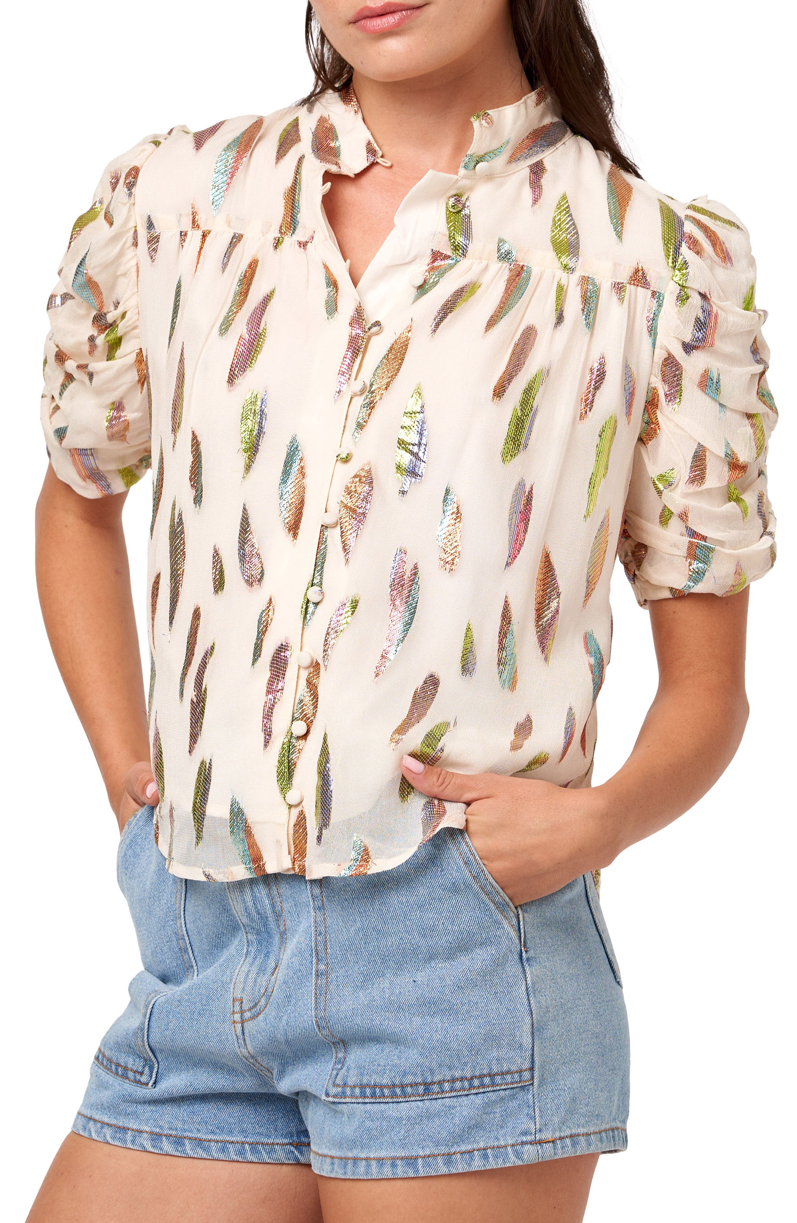 CIEBON Lissa Printed Button-Up Shirt