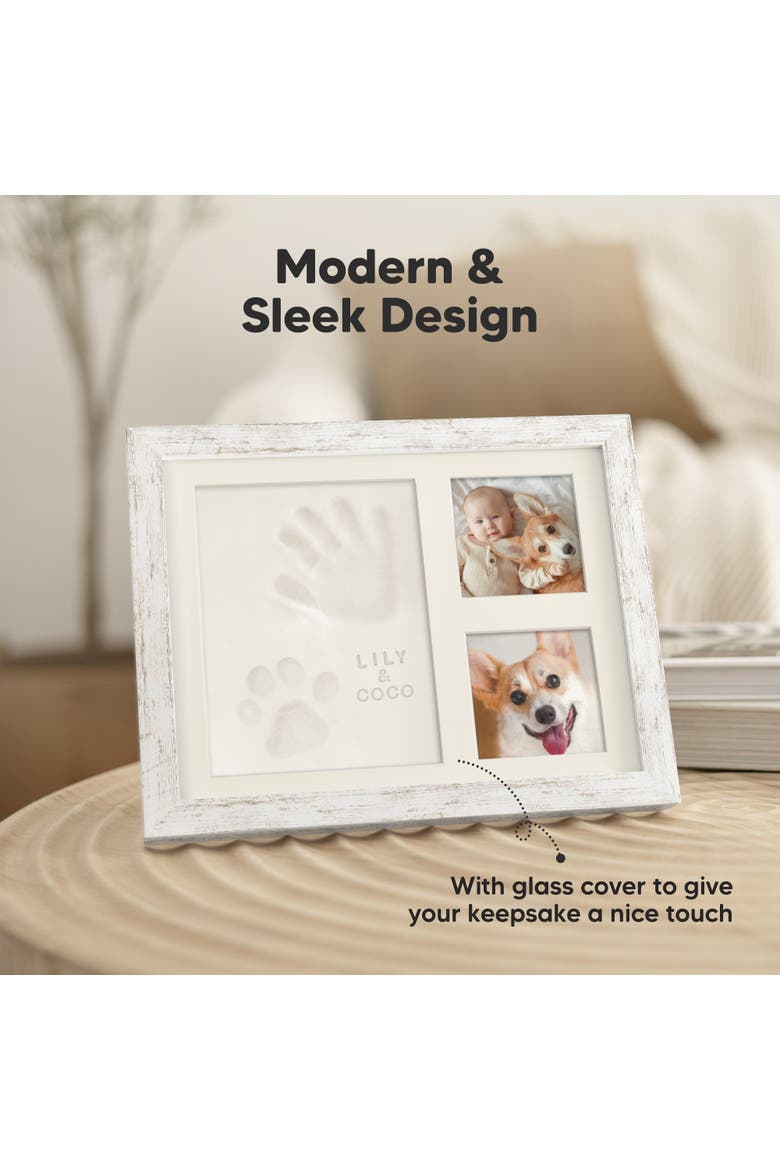 Baby Handprint & Footprint Keepsake Solo Frame, Alternate, color, Vintage White