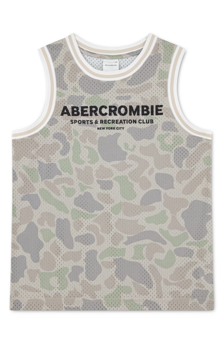 abercrombie kids Kids' Mesh Tank, Main, color, Light Duck Camo