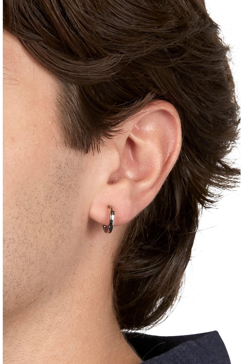 Men's Hoops & Cubic Zirconia Stud Earrings Set, Alternate, color, SILVER