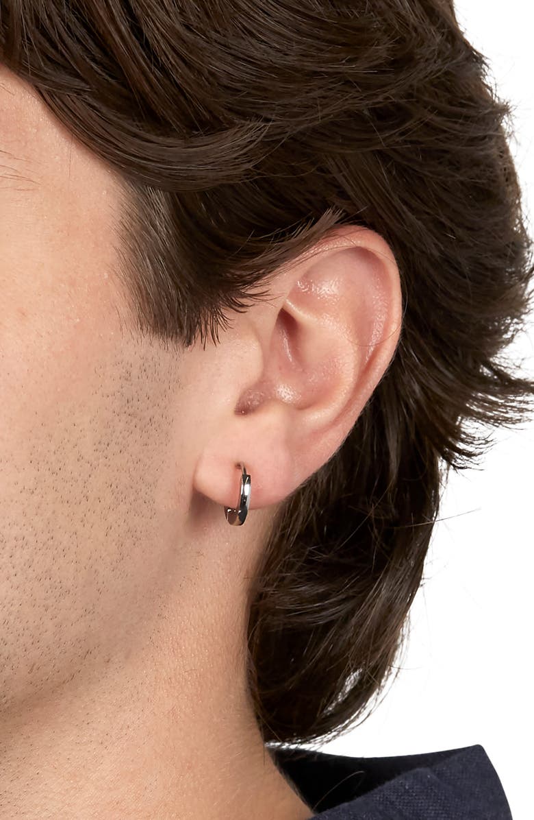 Brook and York Men's Hoops & Cubic Zirconia Stud Earrings Set, Alternate, color, Silver