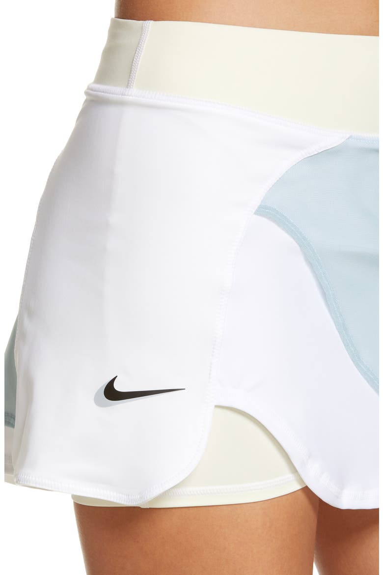 NikeCourt Dri-FIT Slam Tennis Skirt, Alternate, color, WHITE/ BLACK