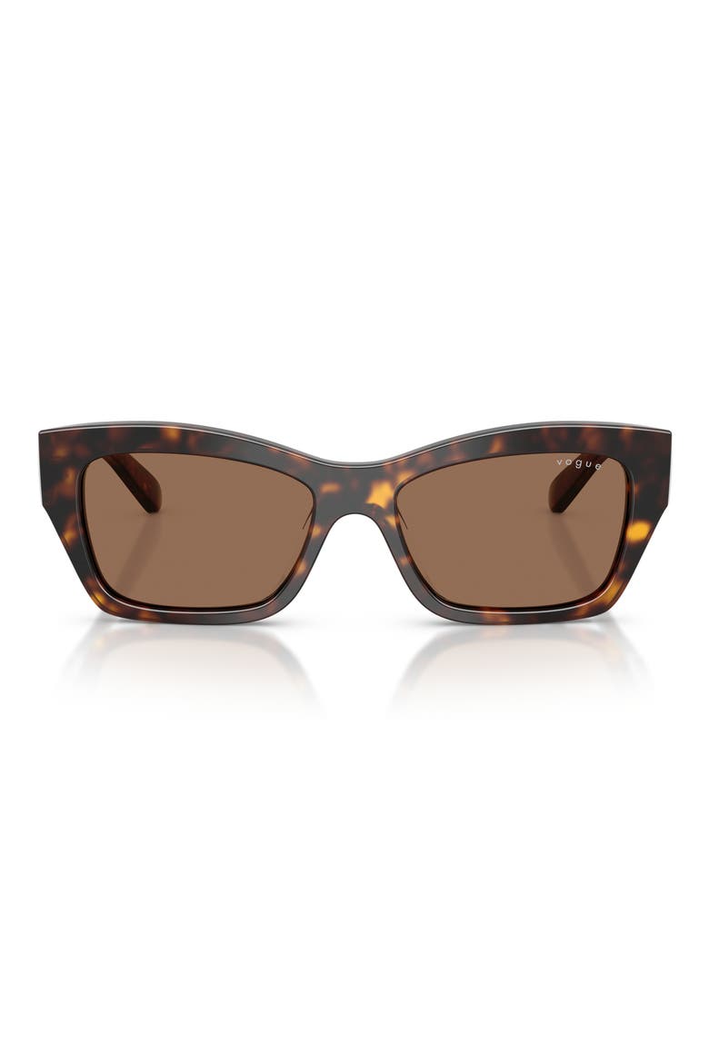 VO5658SU 53mm Butterfly Sunglasses, Main, color, DARK HAVANA / DARK BROWN