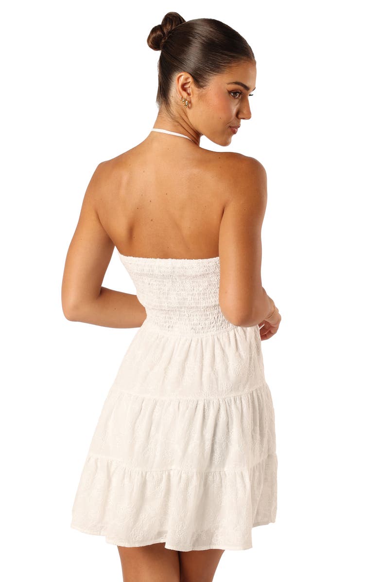 Petal & Pup Rilie Floral Embroidered Halter Minidress, Alternate, color, White