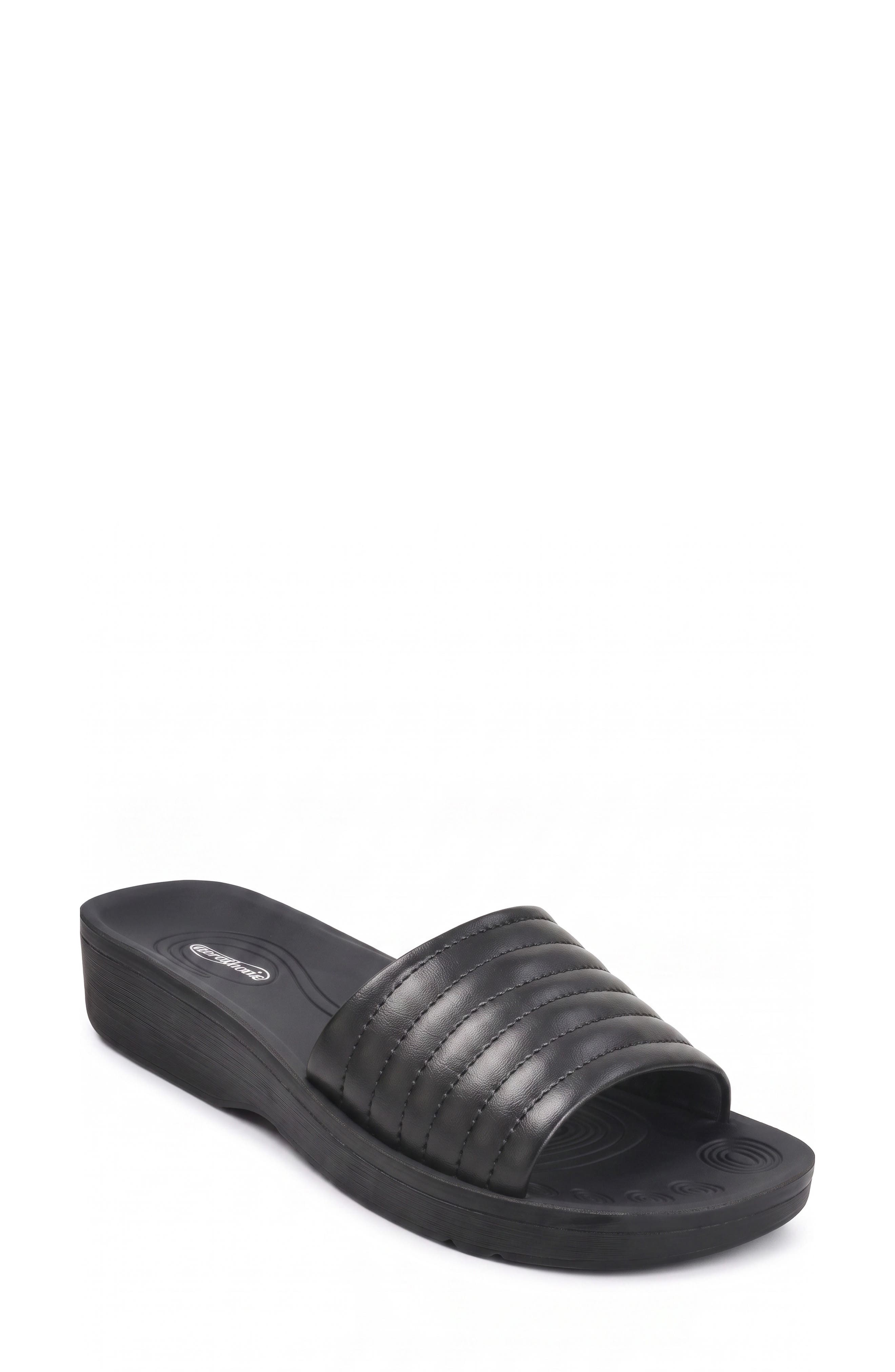 Maeve Slide Sandal, Main, color, BLACK
