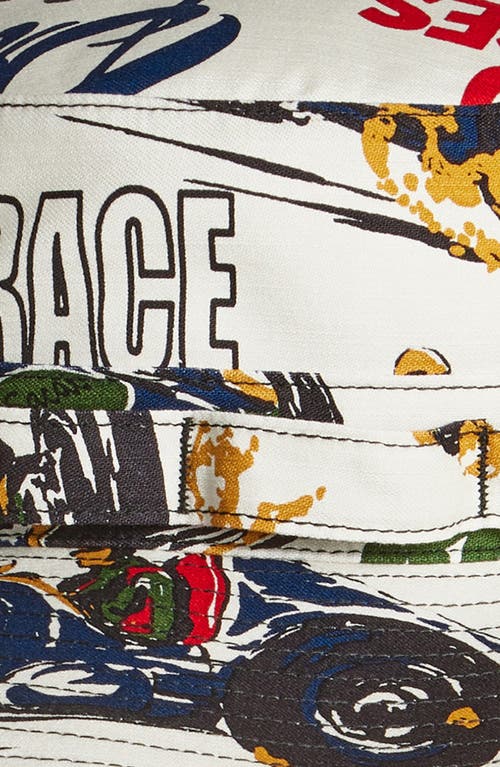 Sacai Car Race Print Bucket Hat In Ivory Car Race