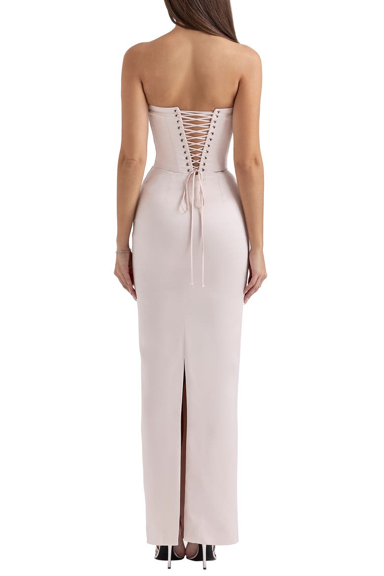 Valeria Strapless Corset Gown, Alternate, color, SILVER PEONY